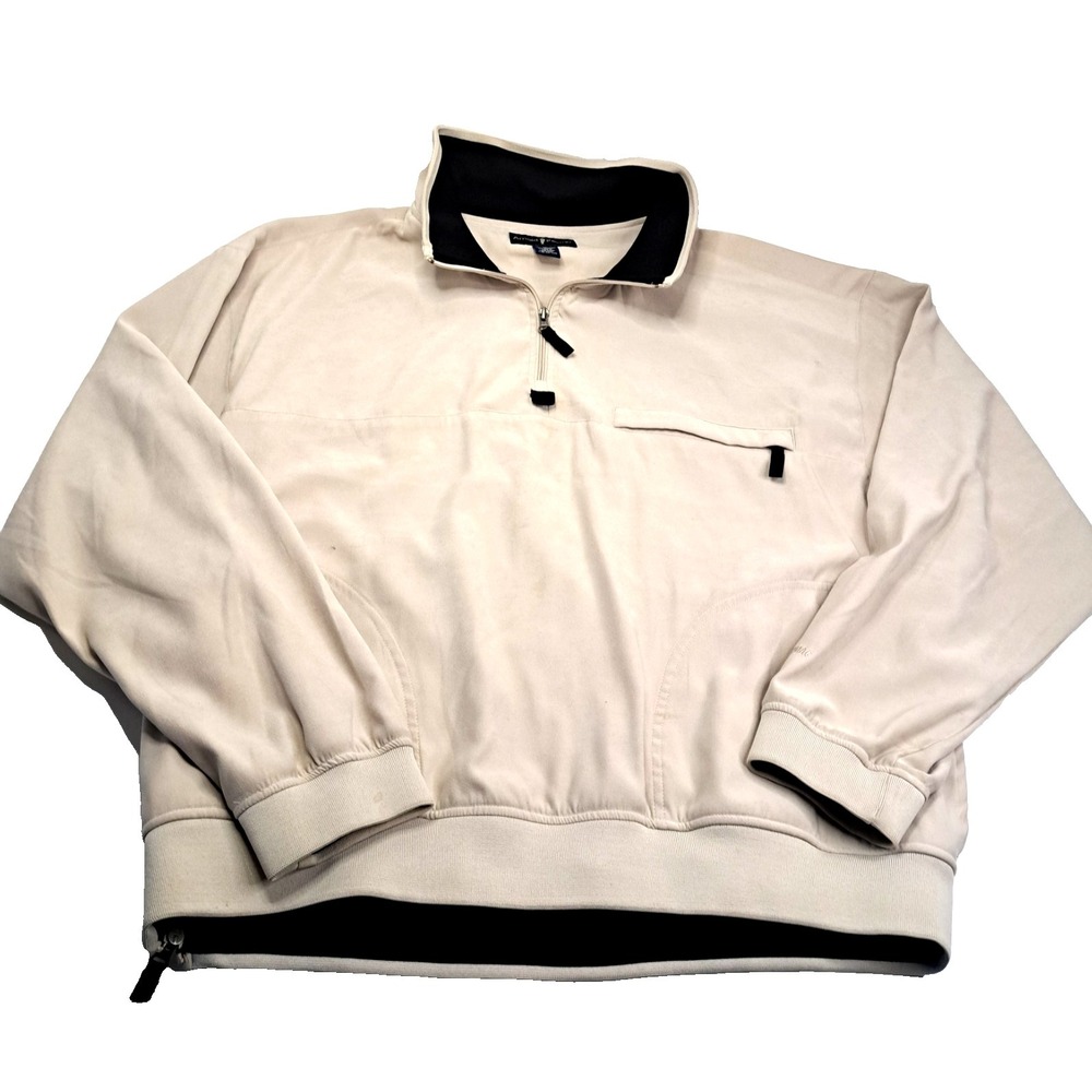 Arnold Palmer Golf Jacket Pullover Windbreaker Men's XL Beige Pockets Lined READ